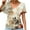 #14-Floral, variant on Rvkxad Womens Summer Blouses Dressy Casual Raglan Short Sleeve V Neck Shirts Floral Print Ruched Blouses Casual Basic Business Tees Tops Gifts for Older Women S