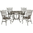 thumbnail image 2 of SAFAVIEH 5-Pieces Adult Glam Metal Easy to Clean Dining Furniture Set, Rustic Brown, 2 of 4