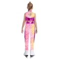 thumbnail image 2 of Haitryli Kids Girls 2-Piece Figure Skating Outfits Tassel Crop Top with Leggings for Gymnastic Performance Hot Pink 16, 2 of 7