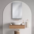 thumbnail image 3 of Fundin Stainless Steel Medicine Cabinet, Bathroom Mirror Cabinet, with unique half-shelves, Recess and Surface mount, 14.8 x 25.5 inch, 3 of 5