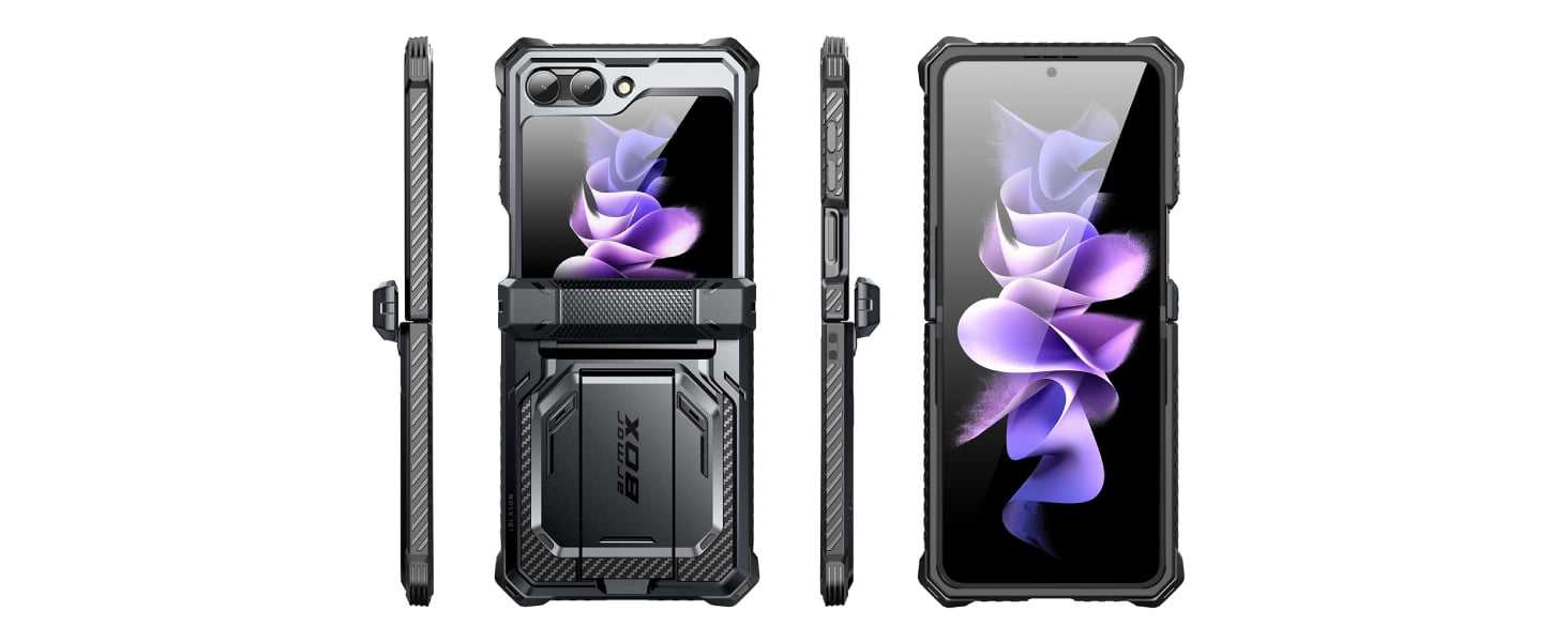i-Blason Armorbox Series Shock Reduction Cell Phone Case for Samsung Galaxy Z Flip 5 5G, Black