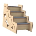 thumbnail image 1 of Escalera de madera para mascotas, antideslizante, suave y ligera, para camas altas y perros. 4 capa, 1 of 9