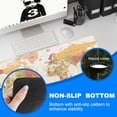 thumbnail image 3 of Desk Mat, Yellow Vintage World Map Extended Gaming Mouse Pad Large, 31.5"x11.8" Big Mouse Pad with Non-Slip Base and Stitched Edge, Long Computer Keyboard Mouse Mat for Home Office Work, 3 of 5