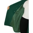 thumbnail image 5 of Unique Bargains Women's Plus Notched Lapel Double Breasted Long Coat Dark Green 2X, 5 of 5