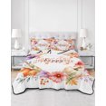 thumbnail image 2 of Full Size Quilt Bedding Set, Thanksgiving Fall Reversible Summer Quilt 3 Pieces, Pumpkins Autumn Leaves Floral Botanical Lightweight Bedspreads Coverlets with 2 Pillow Shams for All Seasons, 2 of 5