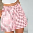 thumbnail image 3 of yillto Womens Pajama Short Cotton Soft Comfy Cute Sleepwear Elastic Loose Plaid Pjs Shorts Bottoms, 3 of 5