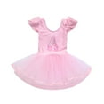 thumbnail image 2 of SUXIAN Baby Girl Outfits Toddler Leotards Ballet Bodysuit Dancewear Dress for Performance and Recital Pink 130, 2 of 7