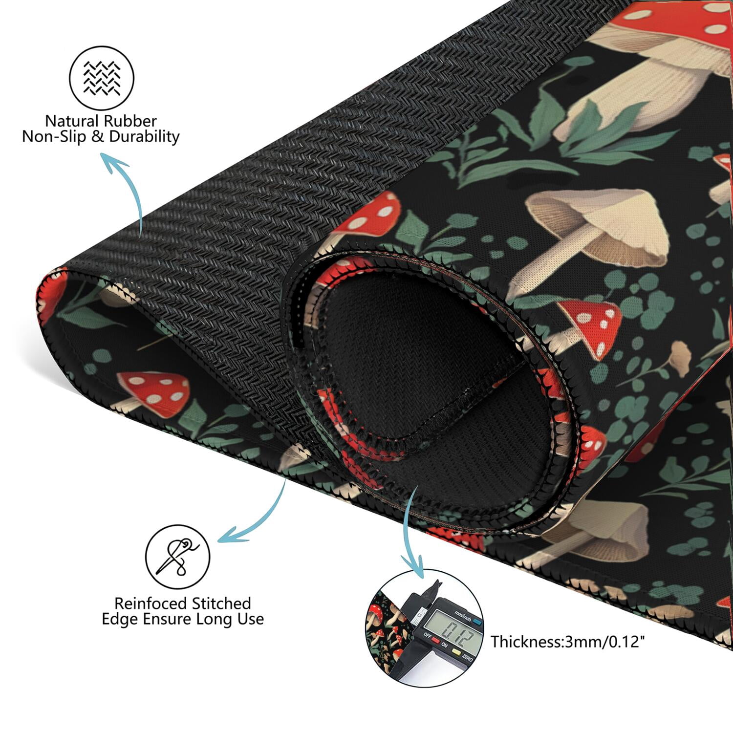 31.5 Inch Square Botanical Table Pad Made of Premium Rubber Material with Anti-Slip Non-Slip Grip and Noise Reducing Features for Board Games Cards