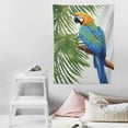 thumbnail image 4 of COMIO Parrot Tapestry, Big Parrot Sitting on Coconut Tree Talkative Character of Exotic Design, Fabric Wall Hanging Decor for Bedroom Living Room Dorm, 30x40 Inch, White Brown Green, 4 of 7