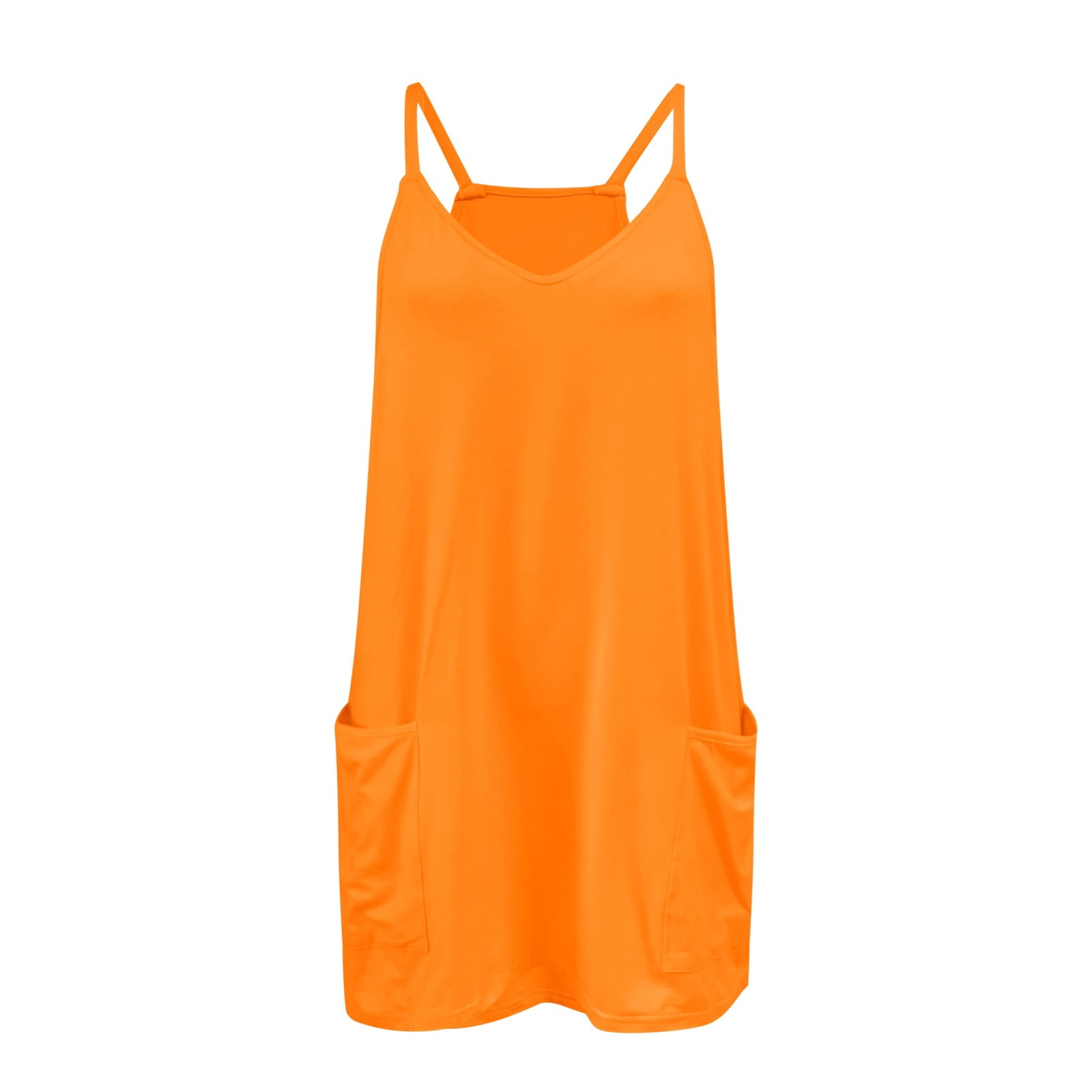 Womens Tennis Dress Workout Mini Dress with Shorts Sleeveless Spaghetti Straps Golf Athletic Dresses