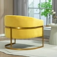 thumbnail image 5 of US Pride Furniture Modern Accent Armchair Luxury Gold Frame and Multi-colored Velvet Material Infuse Elegant Flair Yellow, 5 of 16