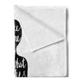 thumbnail image 2 of Yoga Soft Flannel Fleece Throw Blanket, Dark Silhouette Words About Time and Soul Inspiration Happiness Practice, Cozy Plush for Indoor and Outdoor Use, 50" x 70", Black and White, by Ambesonne, 2 of 5