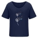 thumbnail image 4 of Blusa informal para mujer, cuello redondo, estampado floral, manga corta, camiseta suelta, tops para mujer Pompotops hfajkhk138687, 4 of 5
