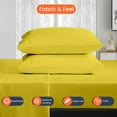 thumbnail image 4 of CCNY 400 TC Egyptian Cotton Bed Sheets, Luxurious Soft 4Pc Sheet Set - 1 Fitted Sheet, 1 Flat Sheet & 2 Pillowcases, 24 Inch Deep Pocket (Twin XL-Yellow Solid), 4 of 8