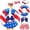 Independence Day #01, variant on Homellea Patriotic Porch Goose Outfits for 23" Goose Statue, 4th of July Summer Bikini Style Goose Clothes, Independence Memorial Day Beach Decor for Lawn,Garden,Patio,Yard