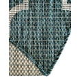 thumbnail image 7 of Unique Loom Outdoor Trellis Collection Area Rug (7' 10" x 10' Oval Teal/Gray), 7 of 7