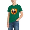 thumbnail image 2 of Zpanxa Chandails Athlétiques pour Garçons Imprimé Football Col Rond Manches Courtes Haut Décontracté Ample avec Polyester Spandex 5-6 Ans, 2 of 7