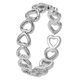 thumbnail image 1 of Anillo abierto con diseño de corazón ahuecado, joyería de moda con temática de amor para mujeres y niñas, regalo ajustable de color plateado., 1 of 5