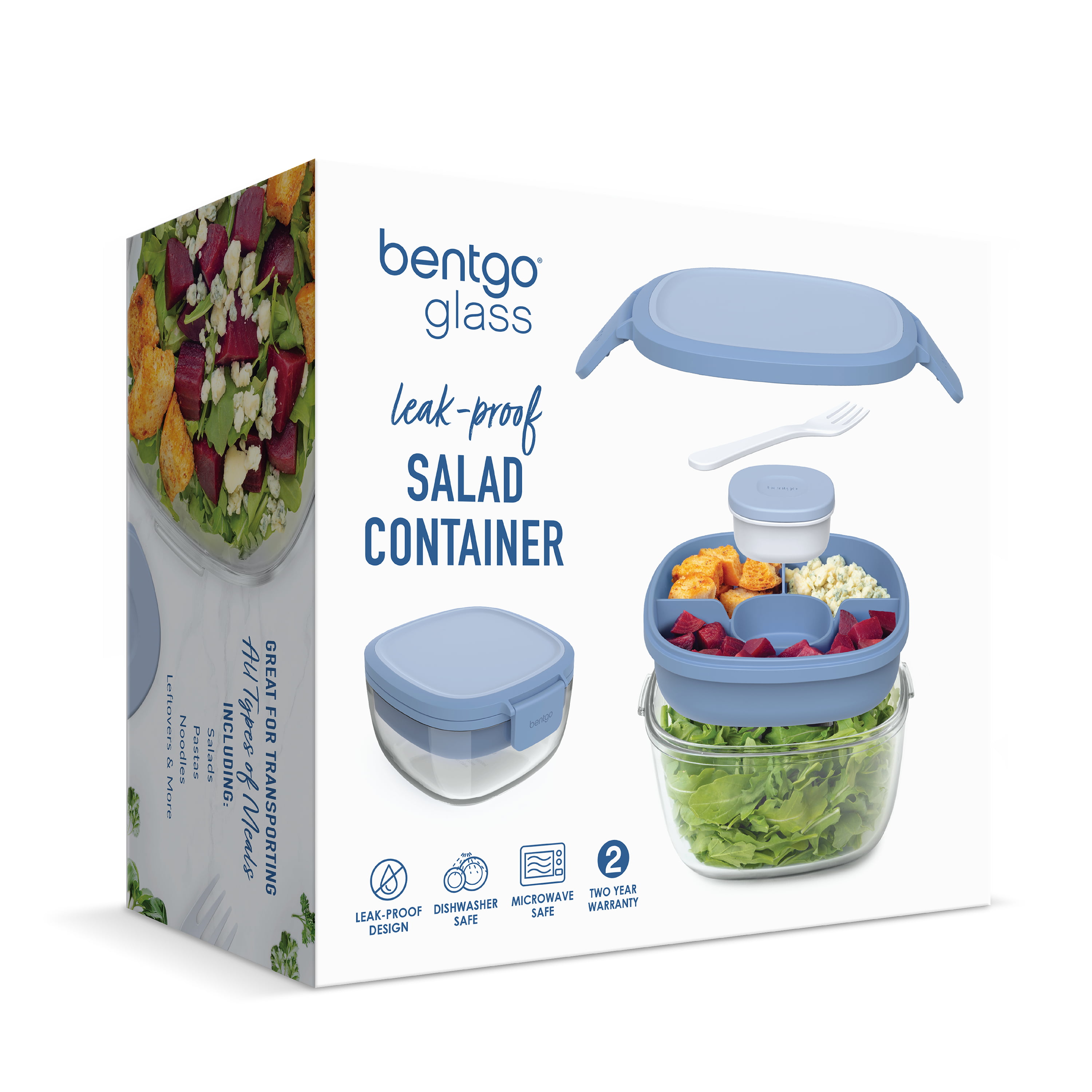  Bentgo® All-in-One Salad Container - Large Salad Bowl, Bento  Box Tray, Leak-Proof Sauce Container, Airtight Lid, & Fork for Healthy  Adult Lunches; BPA-Free & Dishwasher/Microwave Safe (Green): Home & Kitchen