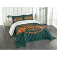 thumbnail image 3 of Ambesonne Fitness Quilted Bedspread Set 3 Pcs, Winners Losers Words, Queen Size, Petrol Blue Teal Orange, 3 of 5