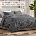 thumbnail image 3 of Bare Home Bamboo 3-Piece Duvet Cover Set - Made from Rayon Fibers - Soft, Cooling & Breathable - Queen,Gray, 3 of 11