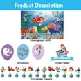 thumbnail image 3 of 32 PCS For Ariel Cartoon Party Supplies Set,Includes 12 Cupcake Toppers,and 5*3ft Birthday Backdrop,,Cake Topper 18 Balloon Party Decoration for Birthday Celebratory, 3 of 7