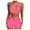 Hot Pink, variant on Hvot&aat Women's Two Pieces Tropical Print Swimsuits Drawstring High Waisted Push Up Bikini Sets Spaghetti Strap Swimwear