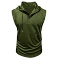 thumbnail image 4 of Ceisia Men's Loose Sleeveless Hooded Athletic Tank Top Breathable Quick Dry Workout Shirt Army Green XL Gifts, 4 of 7