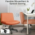 thumbnail image 4 of Vitesse Twill Fabric Indoor 360° Swivel Angle and Adjustable Height Criss Cross Desk Chair, BRW, 4 of 7