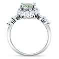 thumbnail image 3 of Natural Green Amethyst Prasiolite Size-7 Art Deco Round Flower Ring Vintage Style Halo CZ Wedding Engagement Ring 925 Sterling Silver Gifts For Her, 3 of 6