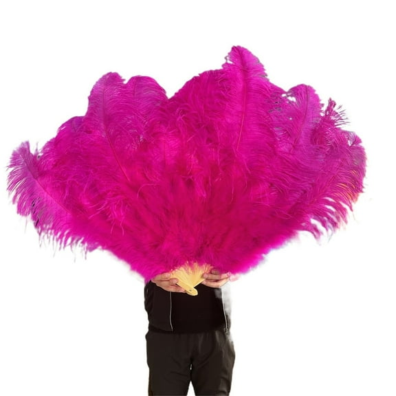 13Bones Ostrich Feather Fan Stages Performance Carnival Show Accessory Big Feather Fan