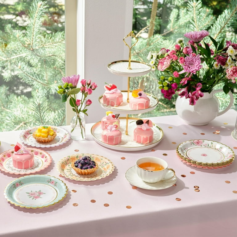 cake afternoon tea paper plates
