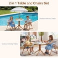 thumbnail image 3 of OLAKIDS Kids Picnic Table, Outdoor Toddler Patio Furniture Set with 2 Folding Chairs Adjustable Foldable Umbrella for Garden Backyard Beach, 3 of 9
