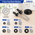 1080 Black Aluminum Pop Rivetsortment Kit With Washers 14 Sizes For ...