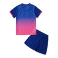 thumbnail image 4 of Runhomal Kids Football Kit Home Jersey Tracksuit Sport Short Set Training Beach Suit Soccer T-shirt Royal Blue 3XS, 4 of 8