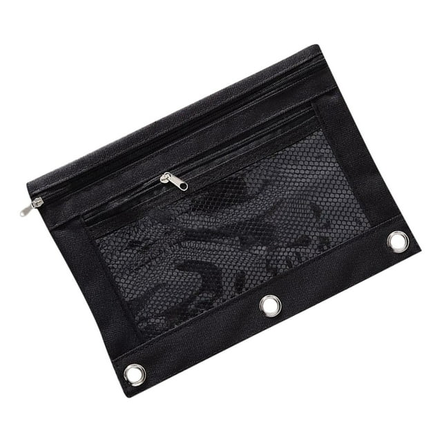TQWQT Large Pencil Pouch for 3 Ring Binder, Mesh Zipper Pencil Case