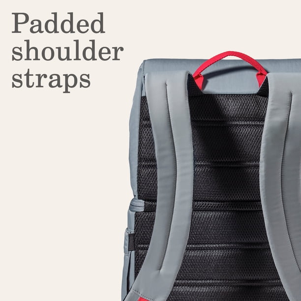 Coleman Now 18-Can Soft-Sided 31.86 qt Backpack Cooler, Gray and