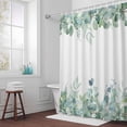 thumbnail image 5 of Green Eucalyptus Leaves Fabric Shower Curtain Watercolor Spring Plant Washable Shower Curtains for Bathroom, Waterproof Bath Curtain with Hooks Home Decor 72x72in, 5 of 8