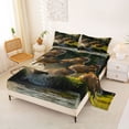 thumbnail image 2 of Erosebridal Rustic Capybara Kids Bed Sheets, Jungle Roment Animals King Sheets, 4pcs, 2 of 5