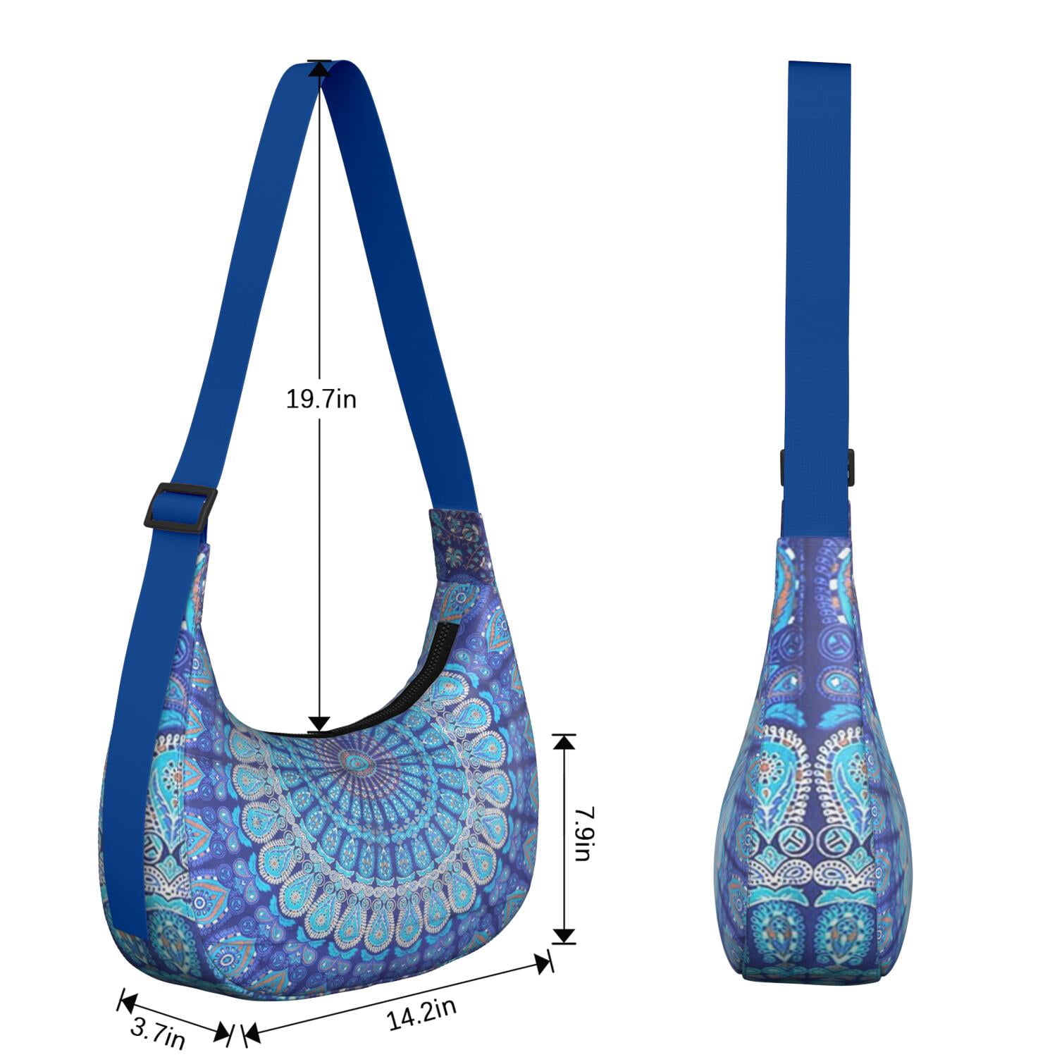 Crossbody Handbag for Women – Water-Resistant Nylon Fabric, Ideal for Travel, Work, or Daily Use, Colorful, Floral, Boho, Aesthetic Style Lightweight Bag