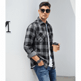 thumbnail image 5 of Puztloy Flannel Shirt Men Plaid Button Down Shirts Long Sleeve for Men Regular Fit Winter Business Work Dress Shirts with Pockets, 5 of 7