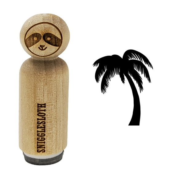 Palm Tree Tropical Solid Rubber Stamp for Scrapbooking Crafting Stamping - Mini 1/2 Inch