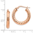 thumbnail image 3 of Leslie's 14K 4x15 Rose Gold D/C Round Hoop Earrings, 3 of 3