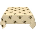 thumbnail image 4 of 60x60 Inch Table Cloths for Square Tables, Honey Bee Tablecloth, Farmhouse Table Cover for Dining Table Waterproof Wipeable Tablecloths for Kitchen Dining Room Party, 4 of 6