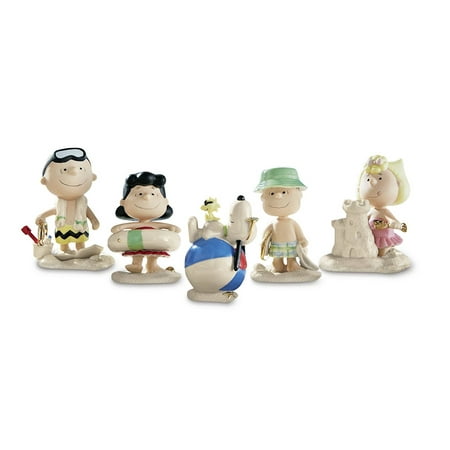 - Lenox Peanuts Beach Party Porcelain Figurine 5 Piece Set 854616 Charlie Brown