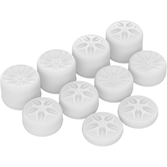 TRAHOO-PlayVital White Ergonomic Analog Joystick Caps for Xbox Series X/S, Xbox One, Xbox One X/S, for PS5 for PS4, Switch Pro Controller - with 3 Height Convex and Concave - Pentagram & Rotary Wheel
