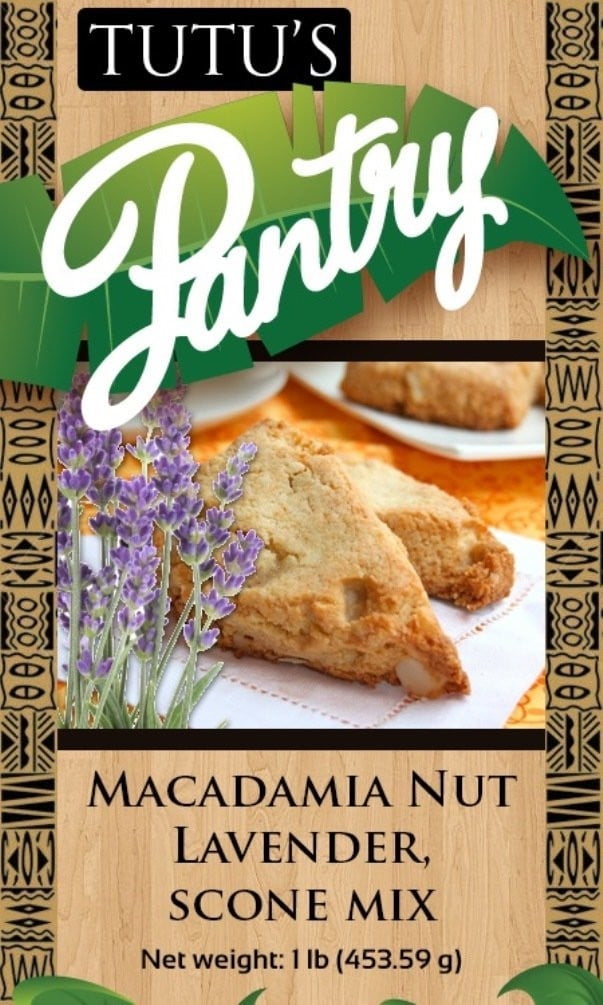 Hawaii Maui Value Pack Tutu's Pantry Macadamia Nut Lavender Scone Mix 9 Bags 1 lb. Each by