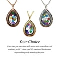 thumbnail image 3 of Central Diamond Center Stainless Steel Mother's Locket Pendant (Jan-Dec) with a Chain - Pear - White Plated, 3 of 6