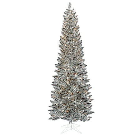 7 5 pre lit silver pewter artificial tinsel pencil 7 5 pre lit silver pewter artificial tinsel pencil