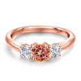 thumbnail image 3 of Gem Stone King 18K Rose Gold Plated Silver Ecstasy Mystic Topaz and Lab Grown Diamond Engagement Ring for Women | 1.54 Cttw | Round 5MM | Gemstone November Birthstone | Size 6, 3 of 6